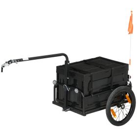 Trailer for Bike, Bicycle Cargo Trailer with Removable Storage Box, Galvanized Bottom (Option: Black-675x253x510 mm)