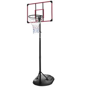 Portable Basketball Hoop System Stand Height Adjustable 7.5ft - 9.2ft with 32 Inch Backboard and Wheels for Youth Adults Indoor Outdoor Basketbal (Material: Iron)